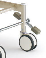 4輪同時に固定/解除できるトータルロックキャスター